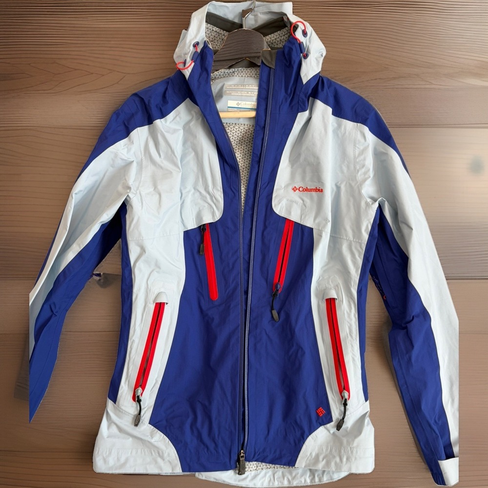 Columbia Omni-Tech Hooded Waterproof Full-Zip Rain Jacket Womens Size M